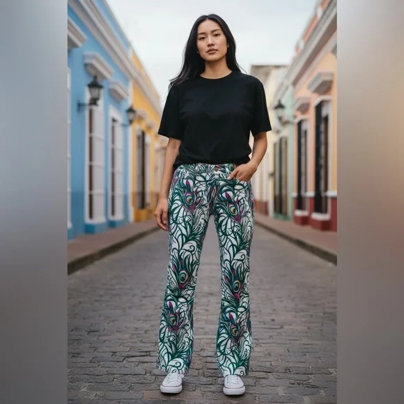 Lilly Pulitzer Palm Beach Fit peacock Feather Prints Pants - Picture 3 of 12